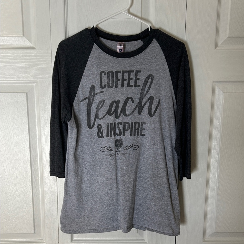 Gray and Black Women’s Raglan Tee